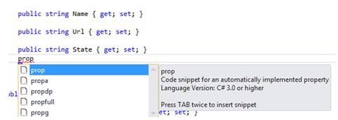 Create a properties use PROP press